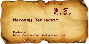 Marossy Bernadett névjegykártya
