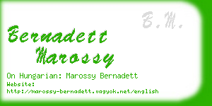 bernadett marossy business card